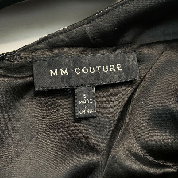 MM Couture Dress Small Animal Print Brown Gold Cutout Back Party Club Miss Me S - Picture 10 of 11